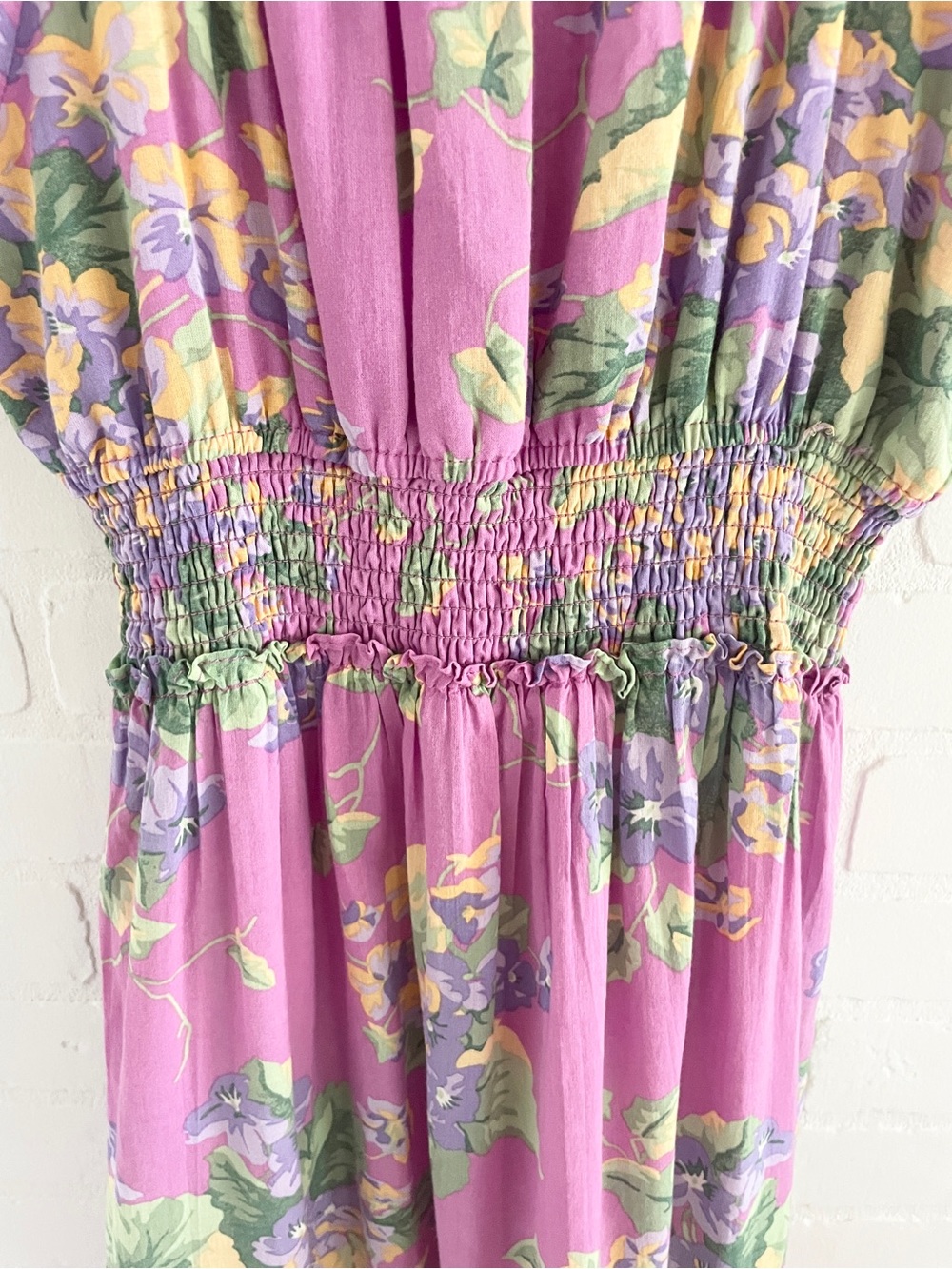 Betsey Johnson Archive 90s Prairie Cotton Smocked Midi Dress Collector Sz S - Picture 13 of 16
